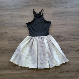 Donna Mizani Black and White Snakeskin Print Fit and Flare Mini Dress Size XS